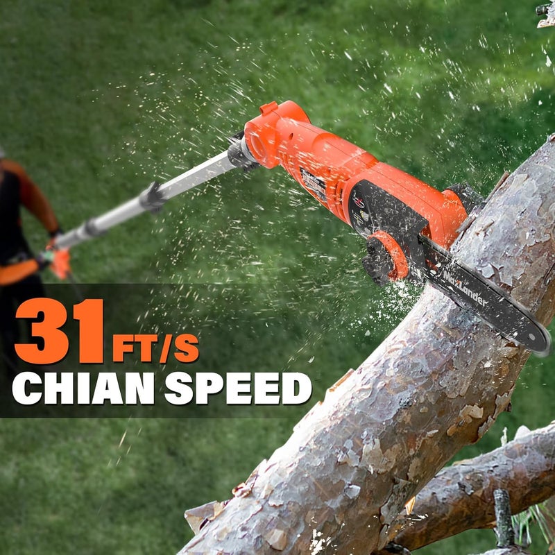 MAXLANDER 8-Inch Electric Pole Saw Corded - 6 Amp Pole Saws for Tree Trimming, 15-Feet MAX Reach Pole Saw, 31ft/s Cutting Speed - Easy Tree Trimming & Tool-Free Setup - Image 5